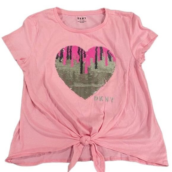 DKNYC Other - Girls XL 14/16 pink flip sequence DKNY t-shirt